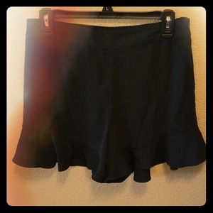Black ruffle shorts